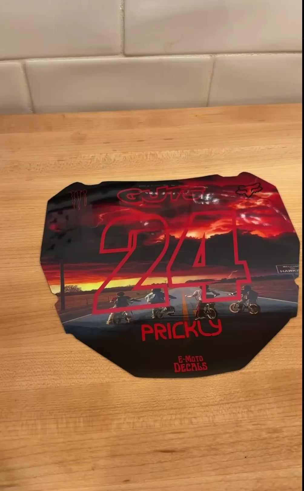 stranger things guts front plate decal.